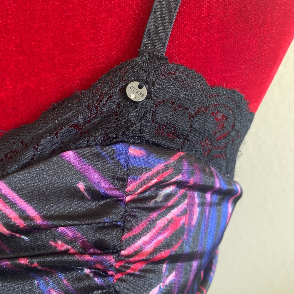 GUESS Purple Multi-Color Ruched Bodycon Dress - Picture 5 of 11